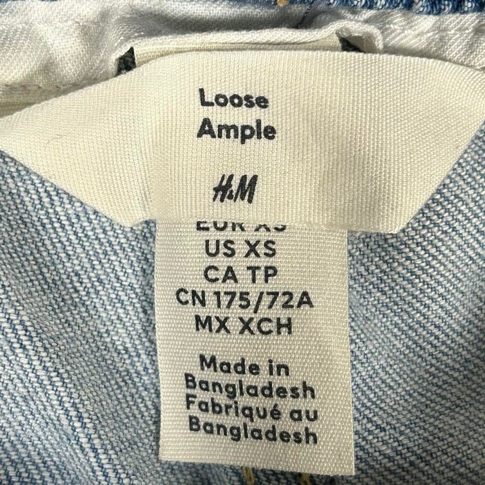 H&M Blue Cargo Pants Light Wash Loose Fit Drawstring Women's XS Streetwear Y2K - Picture 8 of 12